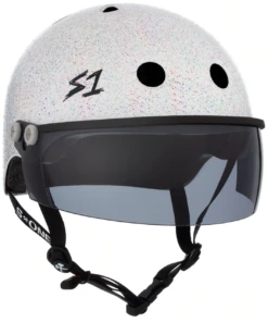 S1 Lifer Visor Helmet - GEN 2 - White Gloss Glitter W/ Tint Visor