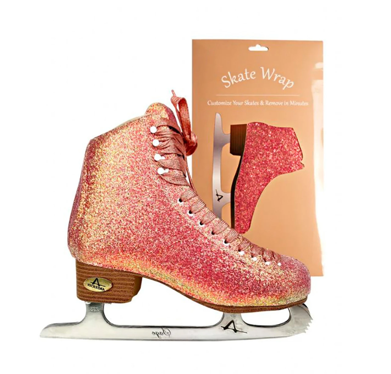 American Athletic Skate Wrap Womens - Sparkle Light Pink 1 American Athletic Skate Wrap Womens - Sparkle Light Pink