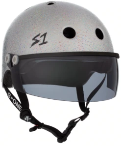 S1 Lifer Visor Helmet - GEN 2 - Silver Gloss Glitter W/ Tint Visor