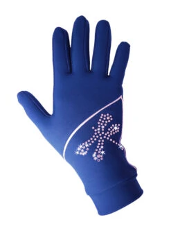 Icedress - Thermal Figure Skating Gloves "Shine" (Cornflower With Rhinestones)