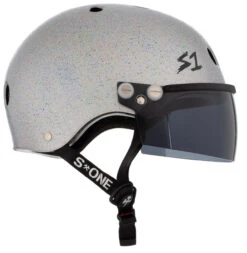 S1 Lifer Visor Helmet - GEN 2 - Silver Gloss Glitter W/ Tint Visor -Triple Eight Shop 2 71705.1599744454