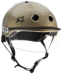 S1 Lifer Visor Helmet - Gen 2 - Gold Gloss Glitter W/ Clear Visor