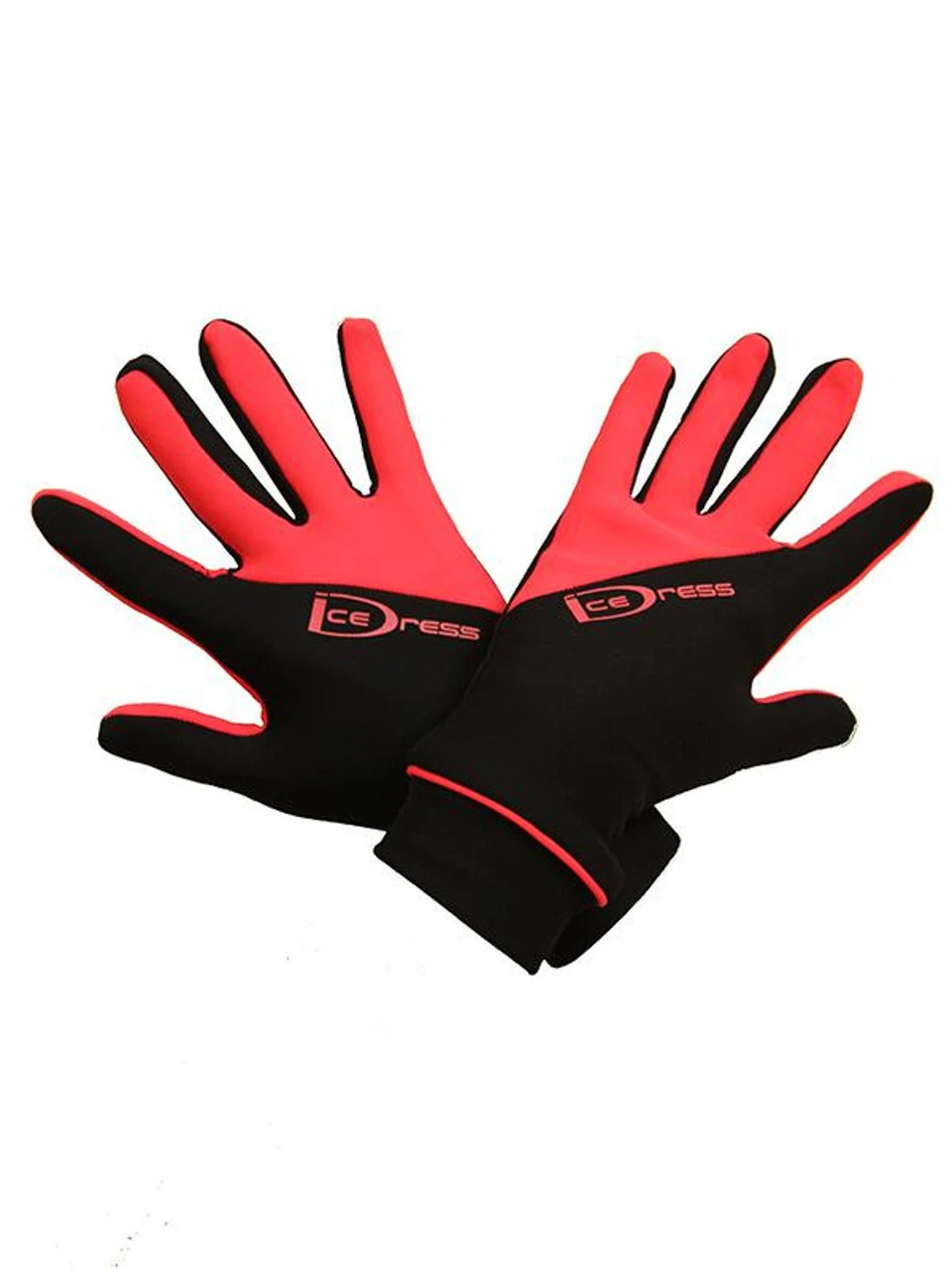 Icedress - Two Color Thermal Figure Skating Gloves "IceDress-Sport" (Black And Hot Coral) 2 Icedress - Two Color Thermal Figure Skating Gloves "IceDress-Sport" (Black And Hot Coral) - Image 2