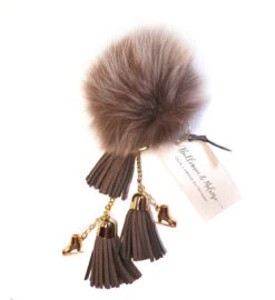 Ice Skating Jewelry - Fluffy & Grey Keychain