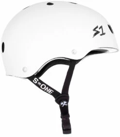 S1 Lifer Helmet - White Gloss W/ Black Stripes -Triple Eight Shop 677db484dc88 89819.1619552453