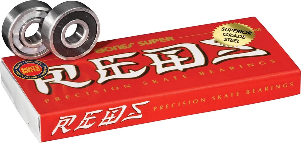 Bones Super Reds Skateboard Bearings 8mm (8 Pack) 1 Bones Super Reds Skateboard Bearings 8mm (8 Pack)