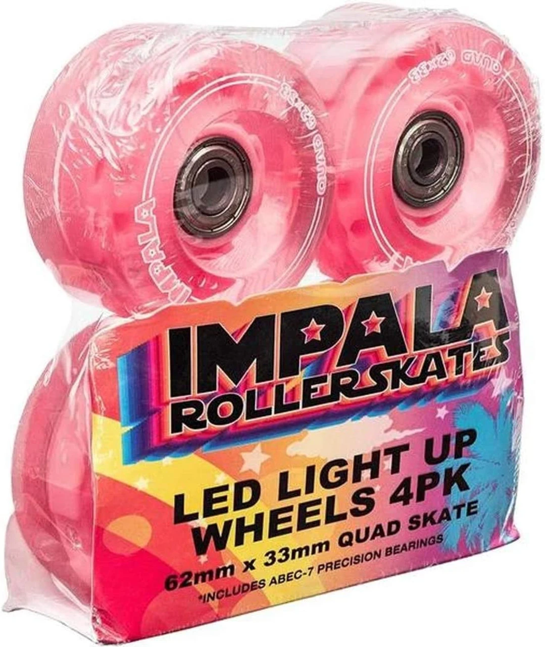 Impala Rollerskates - 4 Pack Wheels - Light Up (Pink) 1 Impala Rollerskates - 4 Pack Wheels - Light Up (Pink)