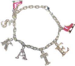 ChloeNoel Crystal Skate Bracelet (Silver/Pink)