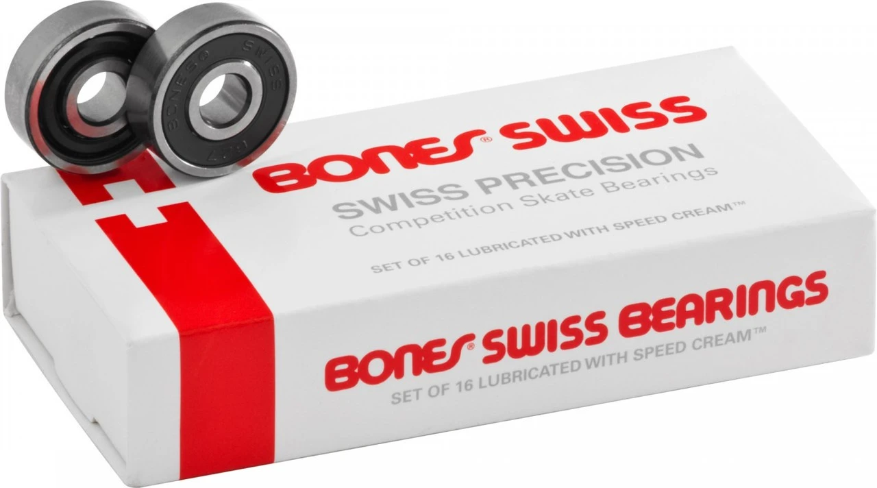 Bones Swiss Roller Skate Bearings 8mm (16 Pack) 1 Bones Swiss Roller Skate Bearings 8mm (16 Pack)