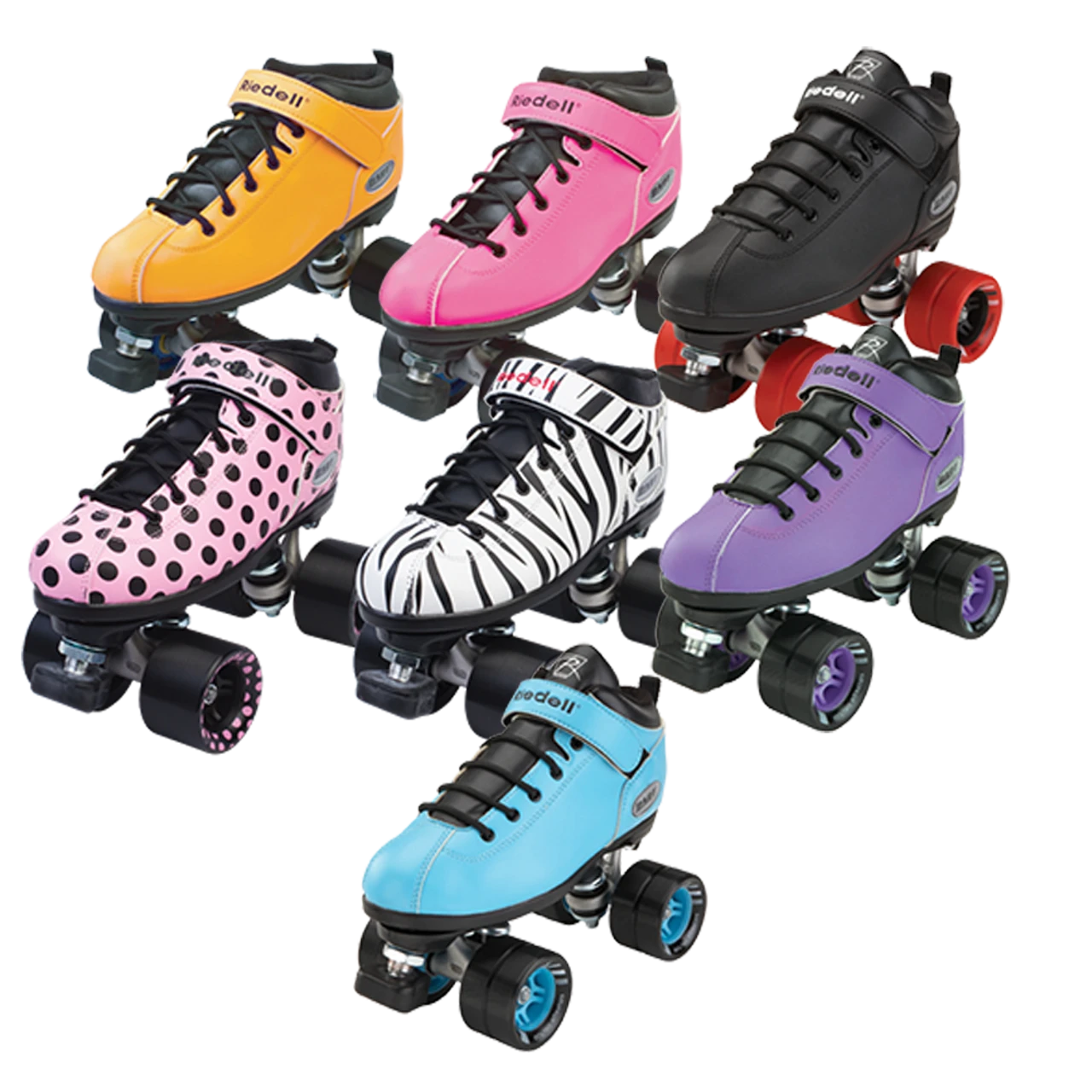 Riedell Quad Roller Skates - Dart- Zebra, Solid Colors 1 Riedell Quad Roller Skates - Dart- Zebra, Solid Colors