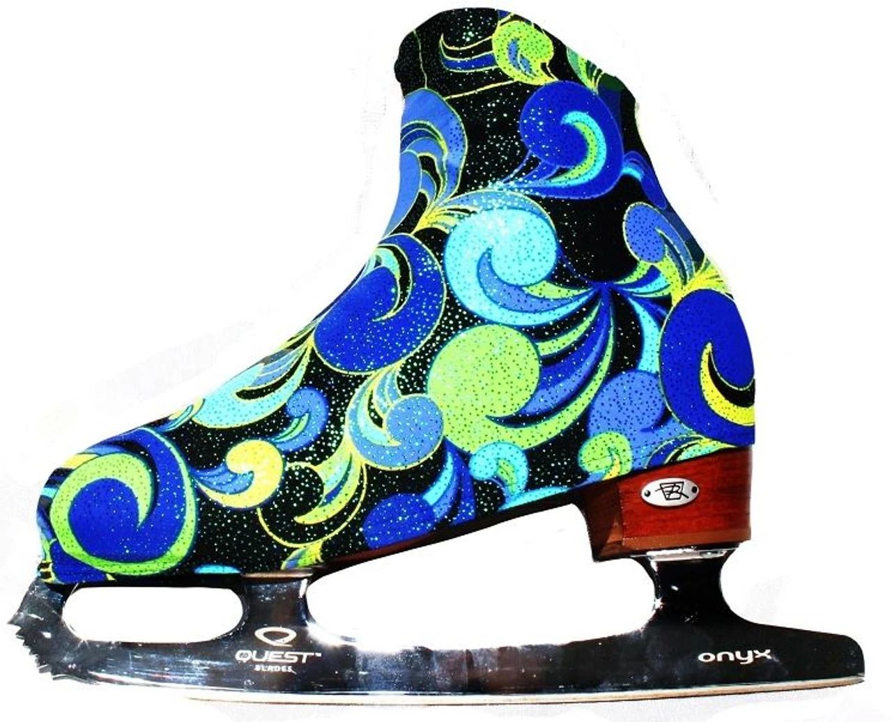 "Fantasy " Ice Skating Boot Covers (Blue/Green) 1 "Fantasy " Ice Skating Boot Covers (Blue/Green)