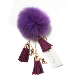 Ice Skating Jewelry - Fluffy & Lilac Keychain