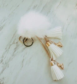 Ice Skating Jewelry - Fluffy & White Keychain -Triple Eight Shop Fluffy White 3 53161.1608480333
