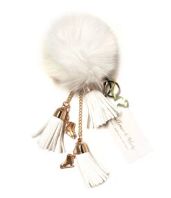Ice Skating Jewelry - Fluffy & White Keychain