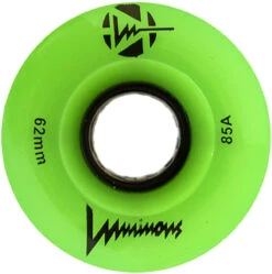 Luminous LED Quad Roller Skate Outdoor Wheels (Sold As Each's, Green Glow , 62mm/85A)