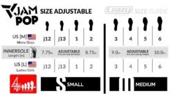 Crazy Jam Pop Adjustable Size Skates- Size Mens/Boys/Ladies 3-6 (M) Only -Triple Eight Shop JamPOP CrazySkatesSizeGuide2019 USA 59082.1680216028