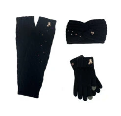 Melrose Ice Skating Warmers, Ice Skating Headband, The Gliding Figure Skating Gloves - Black (10% OFF)