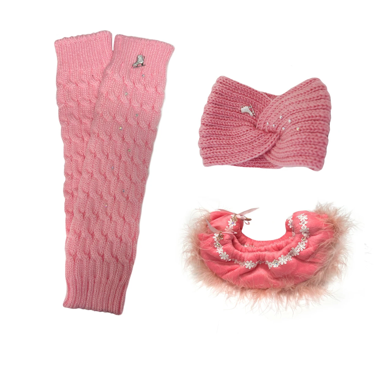 Melrose Ice Skating Warmers (Pink), Ice Skating Headband (Pink), The Sassy Ice Skating Soakers (Peach) (10% OFF) 1 Melrose Ice Skating Warmers (Pink), Ice Skating Headband (Pink), The Sassy Ice Skating Soakers (Peach) (10% OFF)