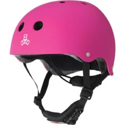 Triple Eight LIL 8 Dual Certified Sweatsaver Kids Rollerskating Helmet - Neon Pink Rubber (One Size - Toddler 5+)