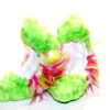 Figure Skating Furry Soakers - CF08 - Lime Fuzzy Fur With Center White, Lime And Hot Pink