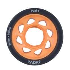 Riedell Skates Radar Halo 59mm Indoor Skate Wheels (Set Of 4) -Triple Eight Shop Radar Halo 86A Orange Face Web XLarge 91846.1685759499