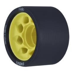 Riedell Skates Radar Halo 59mm Indoor Skate Wheels (Set Of 4) -Triple Eight Shop Radar Halo 91A Yellow Angle Web XLarge 81608.1685759499