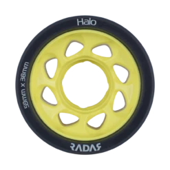 Riedell Skates Radar Halo 59mm Indoor Skate Wheels (Set Of 4) -Triple Eight Shop Radar Halo 91A Yellow Face Web XLarge 48188.1685759499
