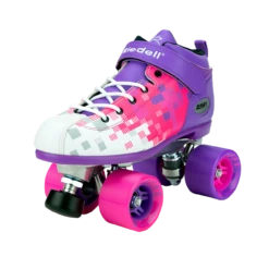 Riedell Dart Pixel Roller Skate Set -Triple Eight Shop Riedell Dart Pixel Purple Pink Angle XL 52494.1654021305