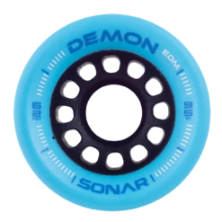 Riedell Skates Sonar Demon EDM 62mm Indoor Skate Wheels -Triple Eight Shop Sonar Demon EDM Blue Face Web XLarge 93587.1672952335