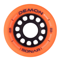 Riedell Skates Sonar Demon EDM 62mm Indoor Skate Wheels -Triple Eight Shop Sonar Demon EDM Orange Face Web XLarge 15035.1672952335