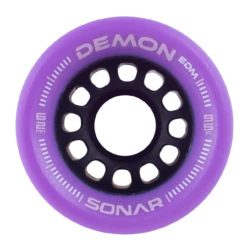 Riedell Skates Sonar Demon EDM 62mm Indoor Skate Wheels -Triple Eight Shop Sonar Demon EDM Purple Face Web XLarge 23099.1672952335