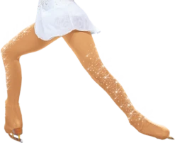 ChloeNoel Over The Boot Ice Skating Tights 8832 W/ Crys. On 2 Thighs