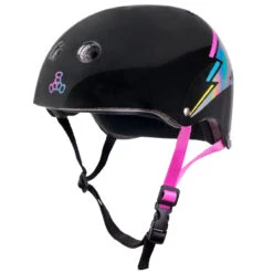 Triple Eight THE Certified Sweatsaver Rollerskating Helmet - Black Lightning Hologram