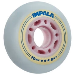 Impala Rollerskates - Inline Outdoor Roller Skate Wheels (4pk, Sky Blue/Yellow)