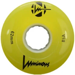 Luminous LED Quad Roller Skate Outdoor Wheels (Sold As Each's, Yellow, 62mm/85A)