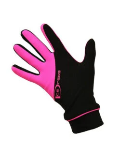 Icedress - Two Color Thermal Figure Skating Gloves "IceDress-Sport" (Balck And Hot Pink)