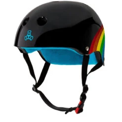 Triple Eight THE Certified Sweatsaver Rollerskating Helmet - Black Rainbow Sparkle