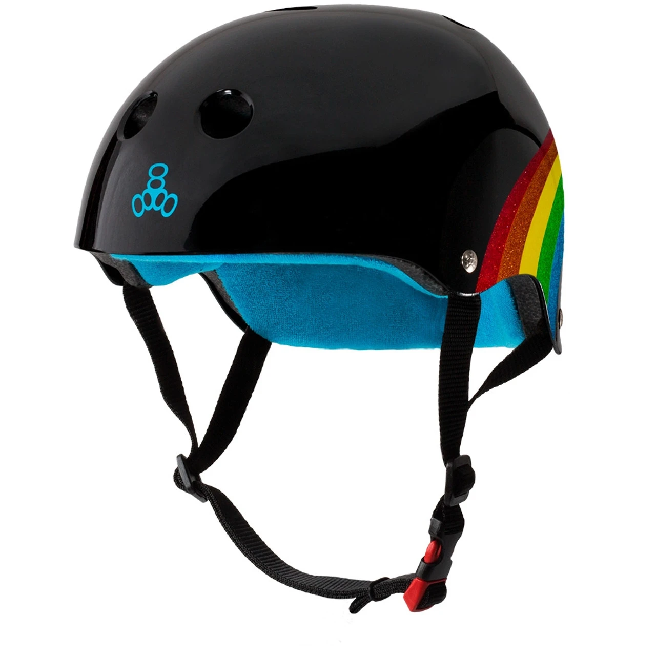 Triple Eight THE Certified Sweatsaver Rollerskating Helmet - Black Rainbow Sparkle 1 Triple Eight THE Certified Sweatsaver Rollerskating Helmet - Black Rainbow Sparkle