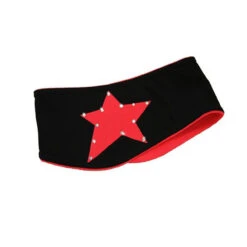 IceDress - Two-Color Thermal Figure Skating Wide Headband "Starlet" (Black And Coral)