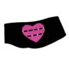 IceDress - Two-Color Thermal Figure Skating Headband "Hearts" (Black And Pink)